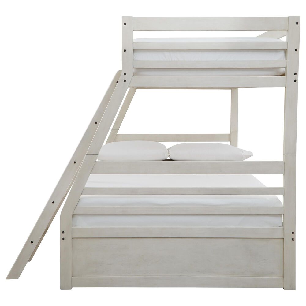 Ashley Robbinsdale Twin over Full Bunk Bed with Storage in Antique White, , large