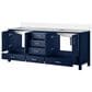 Lexora Home Jacques 80" Double Bathroom Vanity in Navy Blue with 2 cm White Quartz Top and Rectangular Sinks, , large