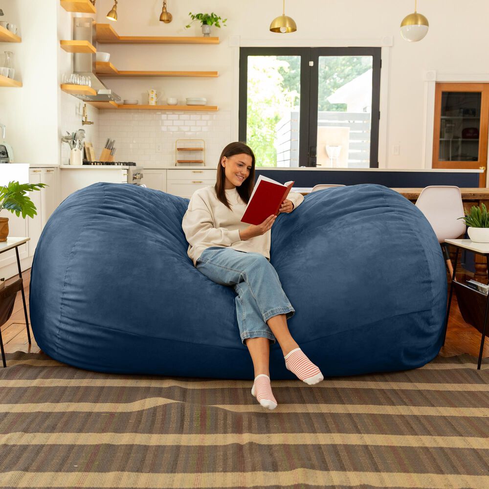 Jaxx 7&#39; Giant Bean Bag Sofa in Navy, , large