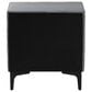 Baxton Studio Etienne 2-Drawer Nightstand with Slate Grey Velvet Upholstery in Black, , large
