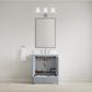 37B Claudine 30" Single Bathroom Vanity in Soft Blue with Glossy White Composite Stone Top and Backsplash, , large