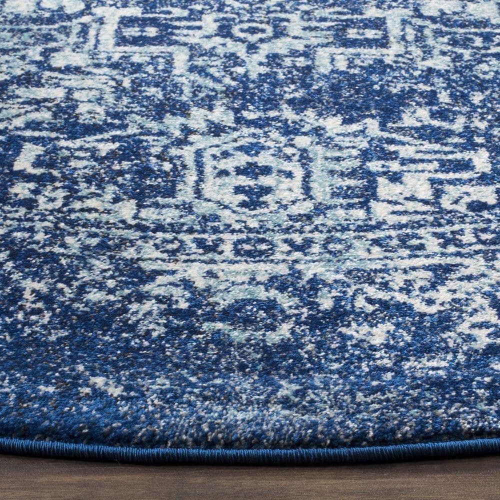 Safavieh Evoke EVK256A-5R 5&#39;1&quot; Round Navy/Ivory Area Rug, , large