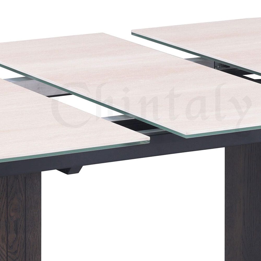 Monroe Edith and Skyler 5-Piece Oval Dining Set in Matte Beige, Dark Oak and Matte Black, , large