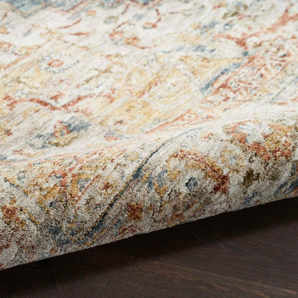 Nourison Sahar 2&#39;3&quot; x 10&#39;2&quot; Ivory and Blue Runner, , large