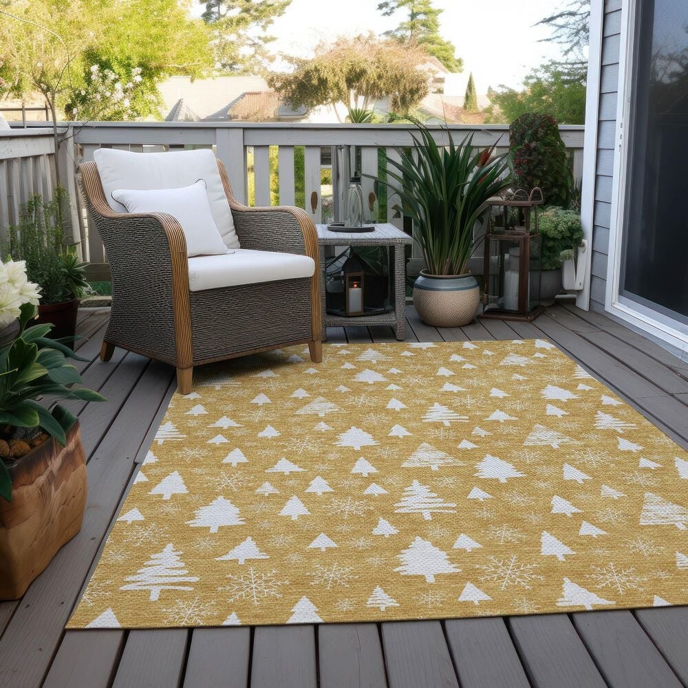 Dalyn Rug Company Wonderland WN23 3&#39; x 5&#39; Gold Indoor/Outdoor Area Rug, , large