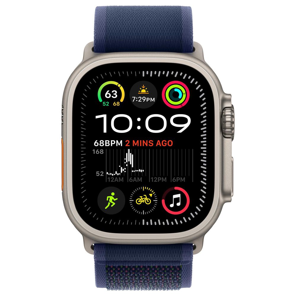 Apple Watch Ultra 2 GPS + Cellular 49mm Natural Titanium Case with Blue Trail Loop - M/L, , large