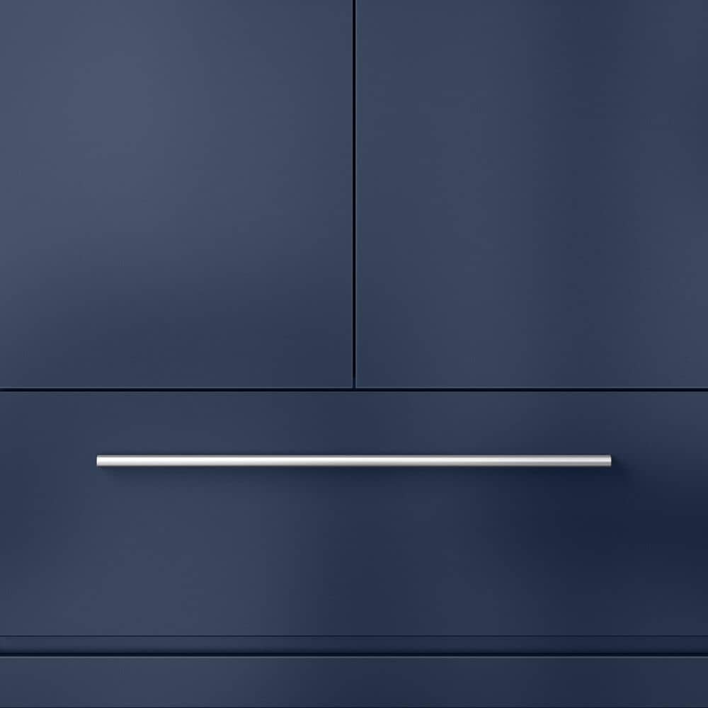 Lexora Home Lafarre 30&quot; Single Bathroom Vanity in Navy Blue with 2 cm White Cultured Marble Top and Rectangular Sink, , large