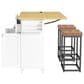 HOMLUX Farmhouse Kitchen Island with Drop Leaf and 2 Stools in White, Natural, Black and Rustic Brown, , large