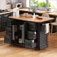 HOMLUX 56" Kitchen Island with Drop Leaf in Black, , large