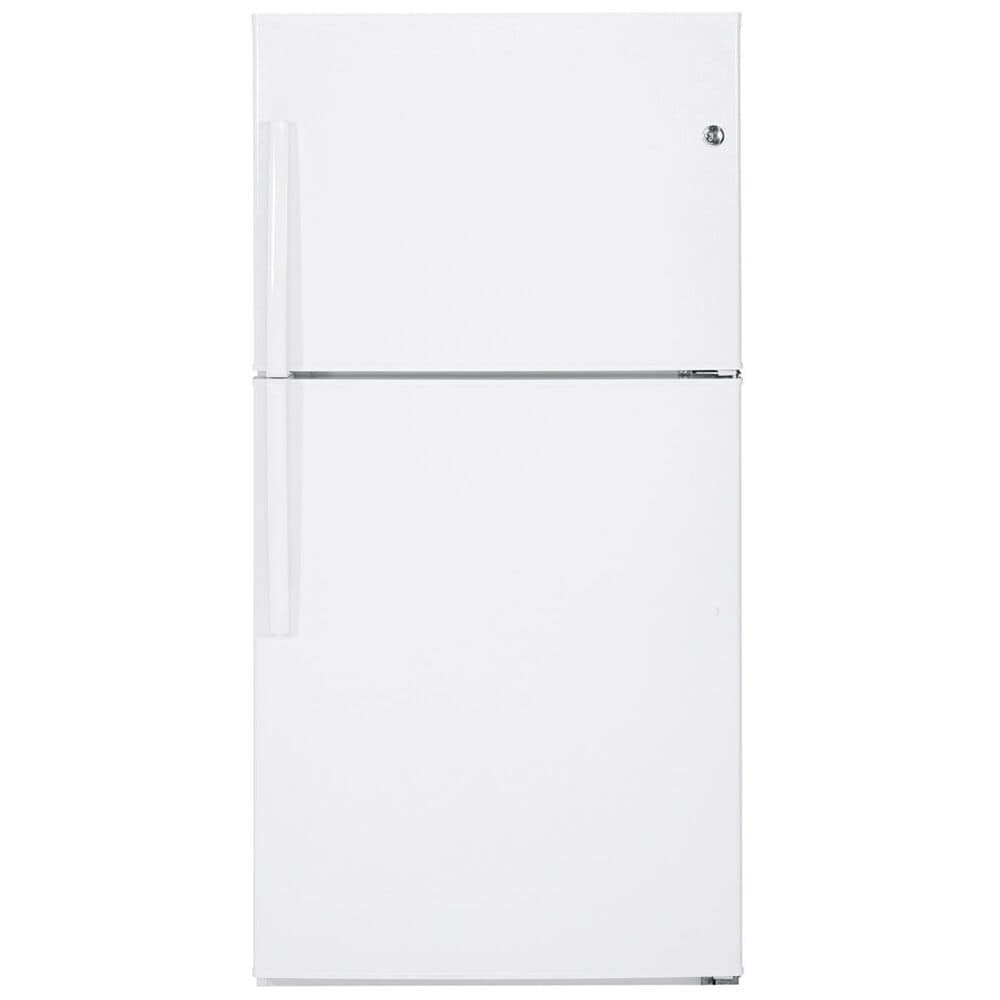 GE Appliances 21.2 Cubic Feet Top Freezer Refrigerator in White, , large