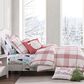 Levtex Waffle Plaid 3-Piece King/California King Comforter Set in Peppermint Red and Cream, , large