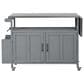 Hearth and Haven Outdoor Kitchen Island Cart with Adjustable Shelves and Stainless Steel Top in Gray, , large