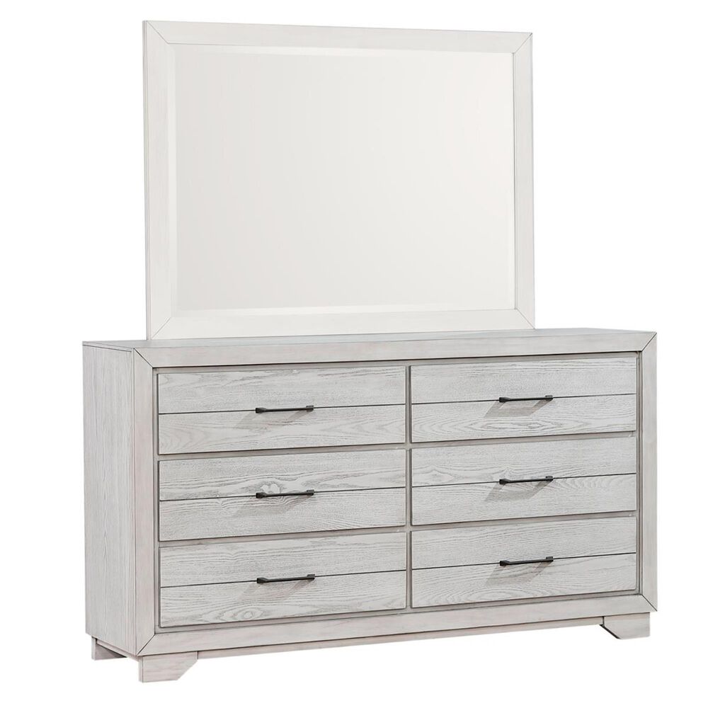 Claremont White Sands 6-Drawer Dresser in Chalk White, , large