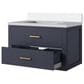Lexora Home Castor 30" Single Bathroom Vanity in Blue with 2 cm White Cultured Marble Top and Rectangular Sink, , large