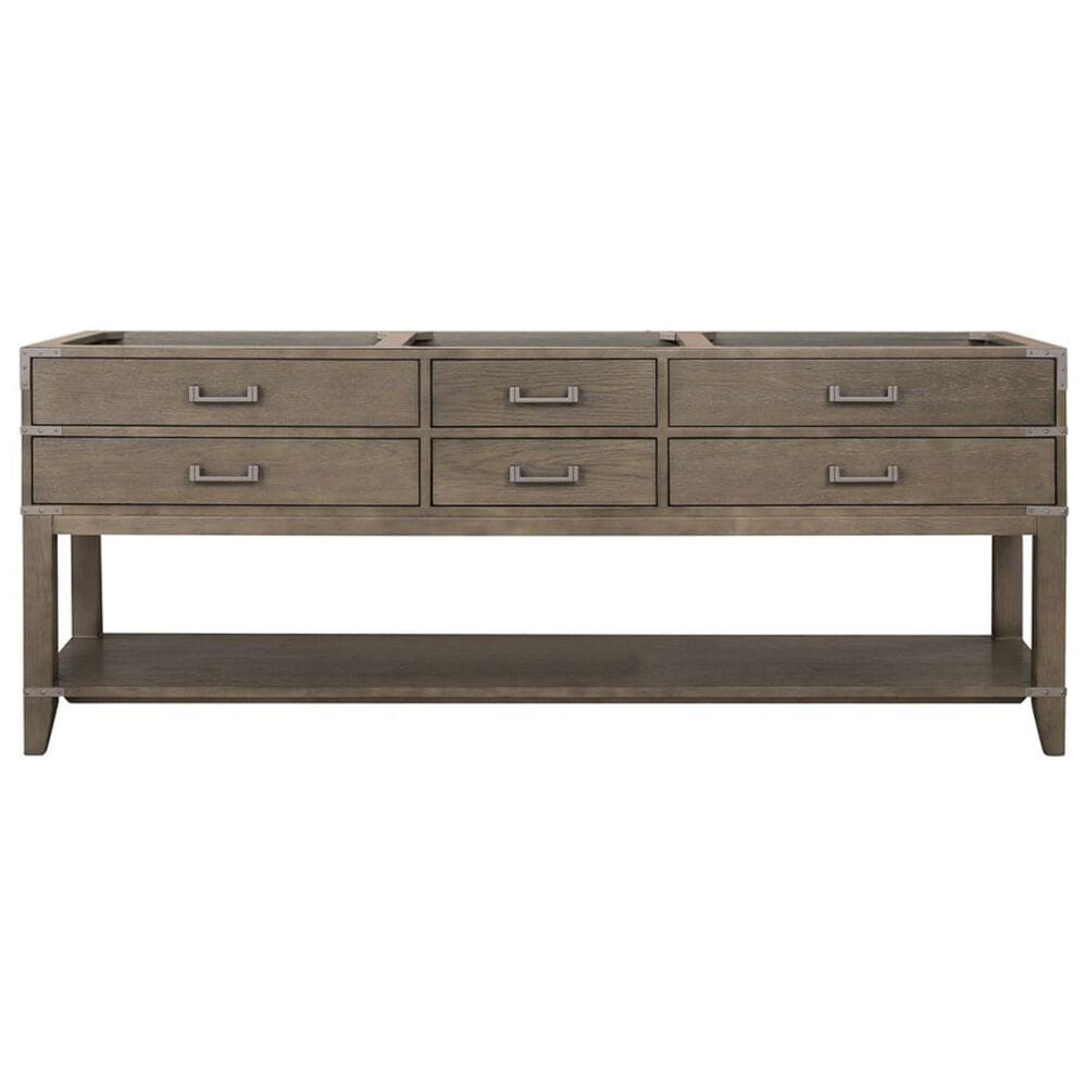 Lexora Home Norwalk 84&quot; Double Bathroom Vanity in Grey Oak with White Quartz Top and Rectangular Sinks, , large