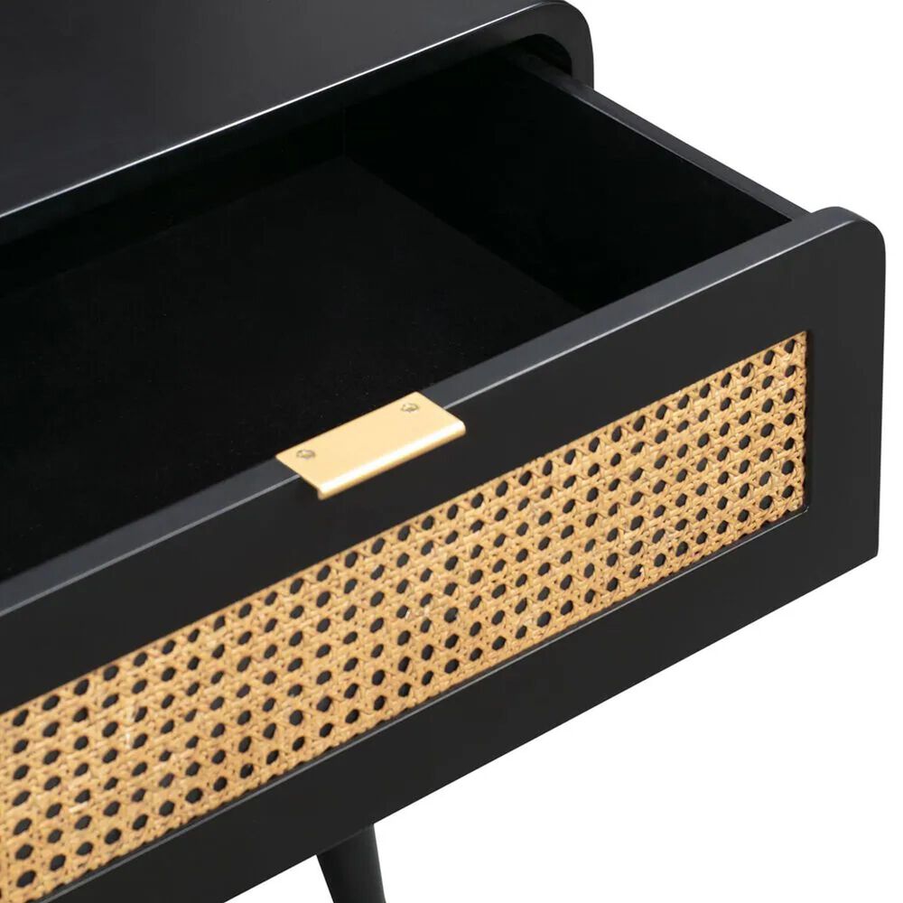 Tov Furniture Christine 2 Drawer Nightstand in Black Nebraska