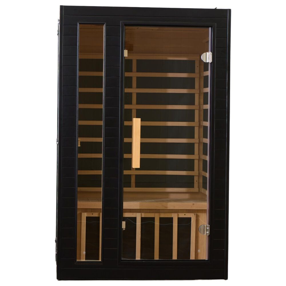 EZlife 2-Person Hemlock Sauna with Low EMF Mica Heater in Charcoal Gray, , large