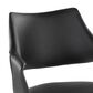 LumiSource Curvo Arm Chair with Black Faux Leather Cushion in Whitewashed Wood (Set of 2), , large