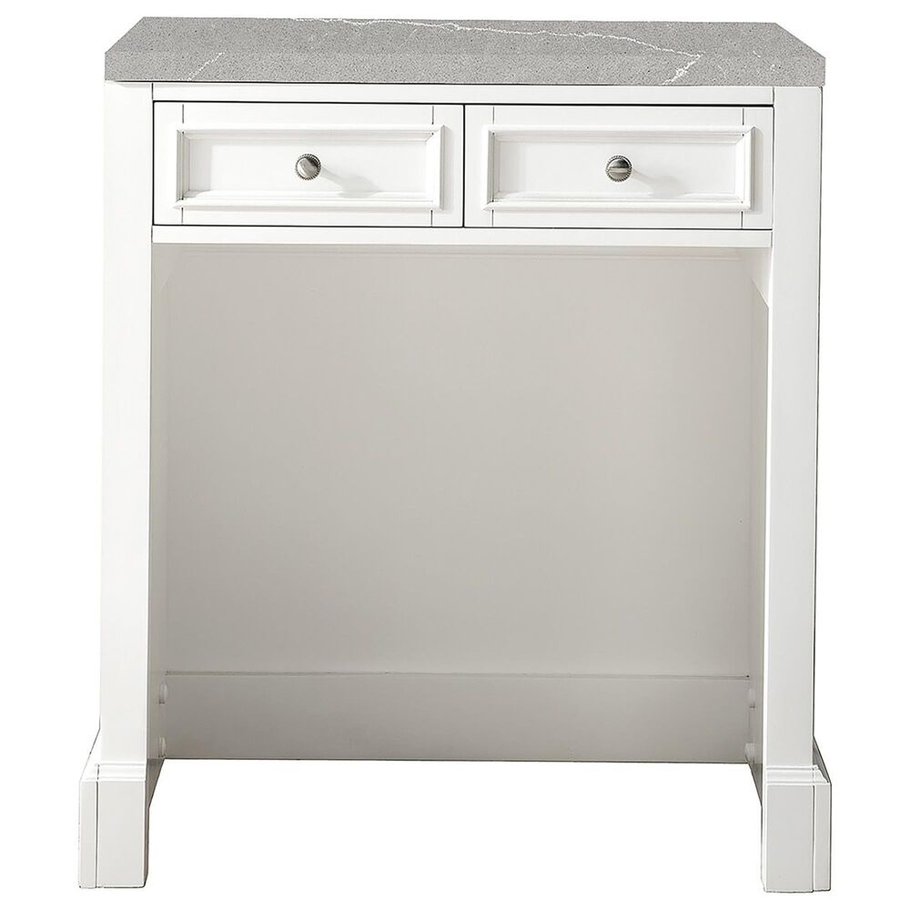 James Martin Vanities De Soto 30" Makeup Counter in Bright White with 3 cm Eternal Serena Quartz Top, , large