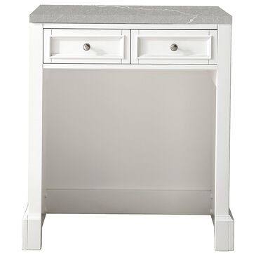 James Martin Vanities De Soto 30" Makeup Counter in Bright White with 3 cm Eternal Serena Quartz Top, , large