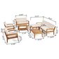 Noble House Grenada 9-Piece Patio Sectional Sofa Set in Beige, , large