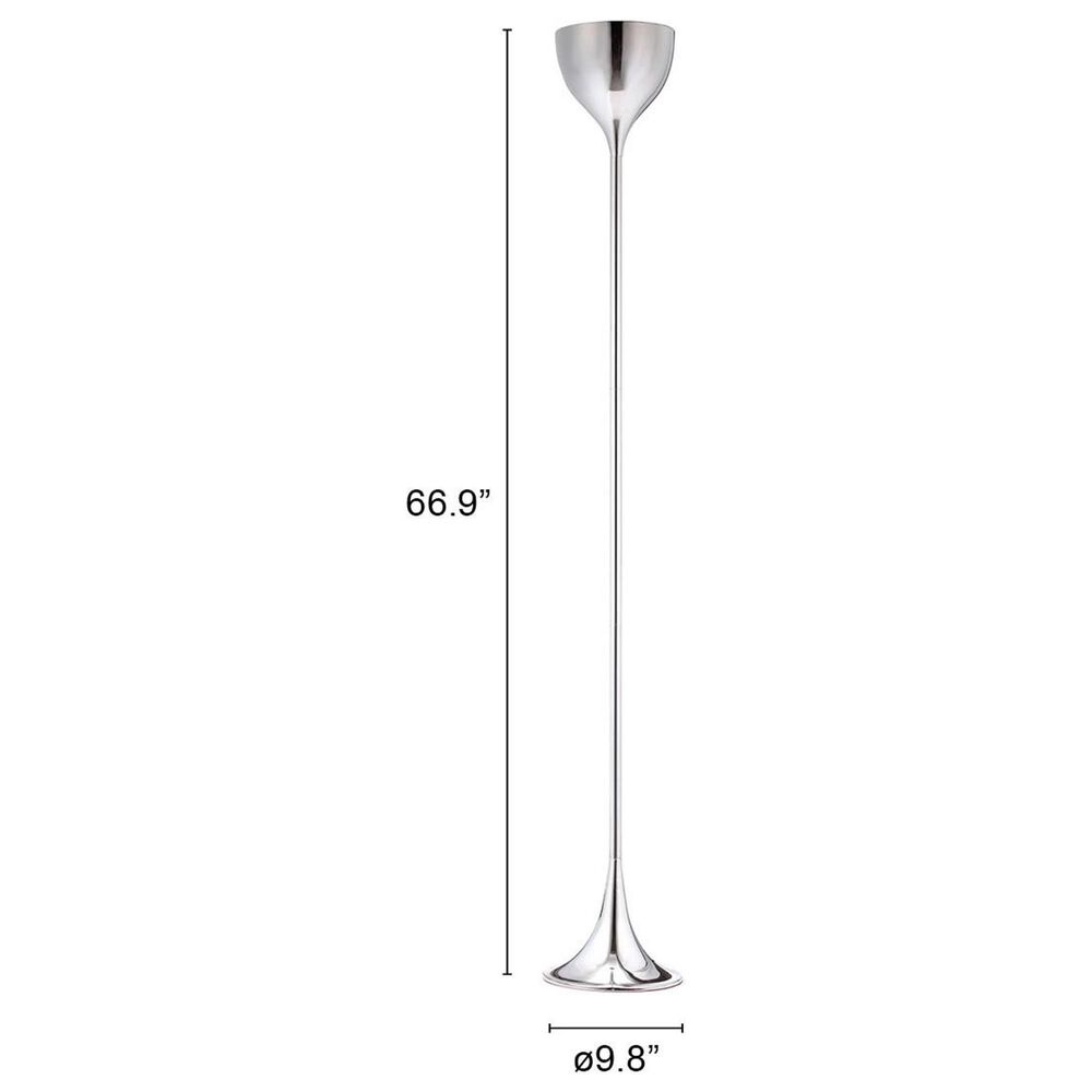 Zuo Modern Neutrino Floor Lamp in Chrome Finish, , large