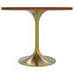 Leisuremod LeisureMod Verve Collection 36 Round Dining Table, Brushed Gold Base with Cognac Brown MDF Top, , large