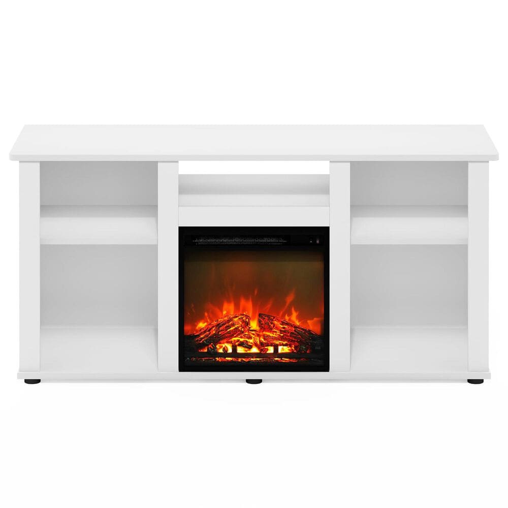 HOMLUX 47" Rectangular TV Stand with Electric Fireplace in White, , large