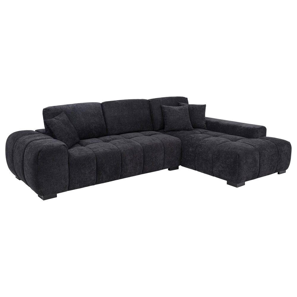 37B Octavia 2-Piece Stationary Right Facing Sectional with Chaise in Black, , large
