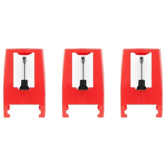Victrola Replacement Needles for Turntables in Red (Pack of 3)