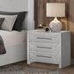 Sasha Lee 3-Drawer Tech Nightstand with LED Lighting in Brushed White, , large