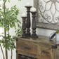 Maple and Jade 12", 15", 18" Decorative Candle Holder in Dark Brown (Set of 3), , large