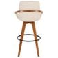 Lumisource Cosmo Swivel Barstool with Cream Cushion in Walnut and Black, , large