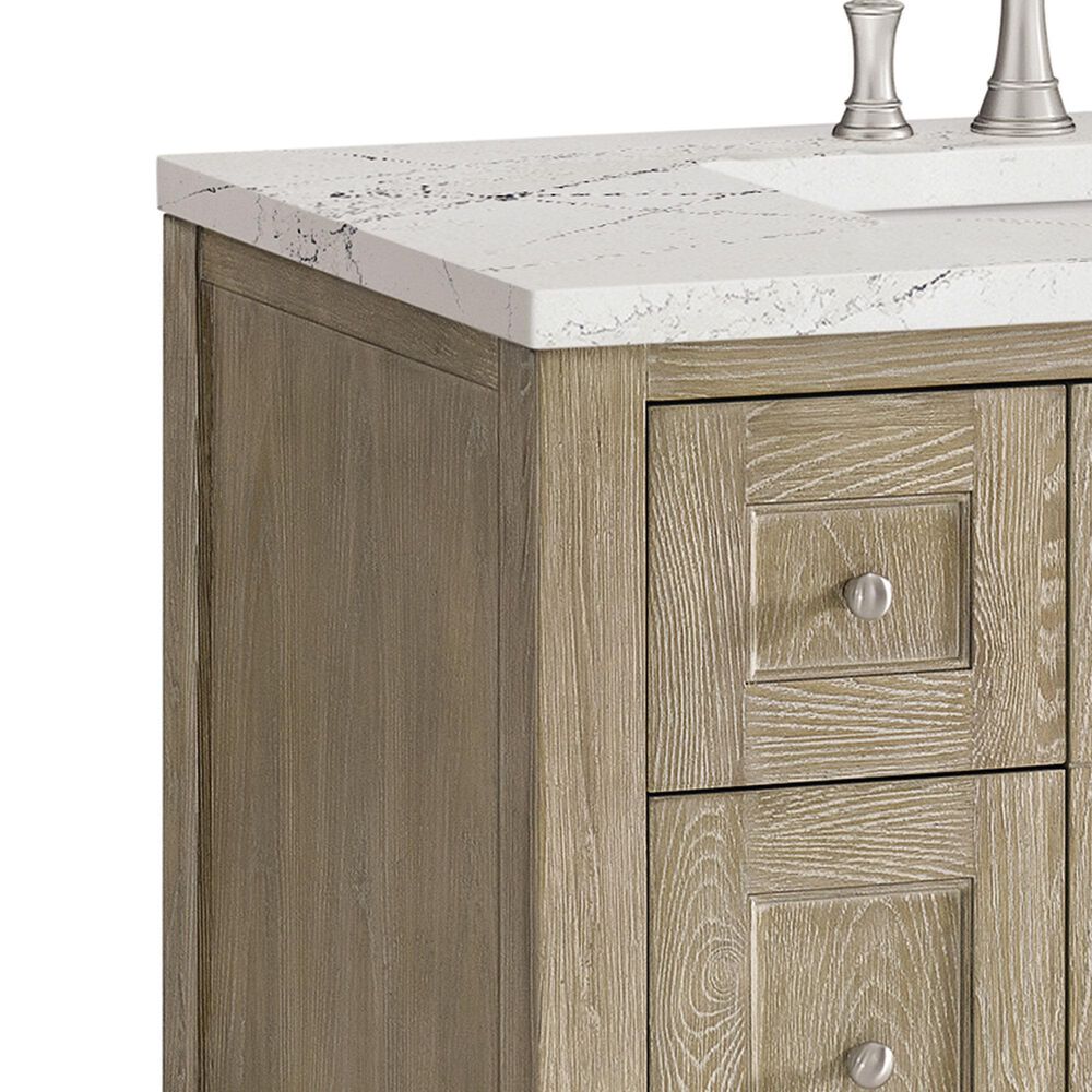 James Martin Vanities Breckenridge 72&quot; Double Vanity in Whitewashed Oak with 3 cm Ethereal Noctis Quartz Top, , large