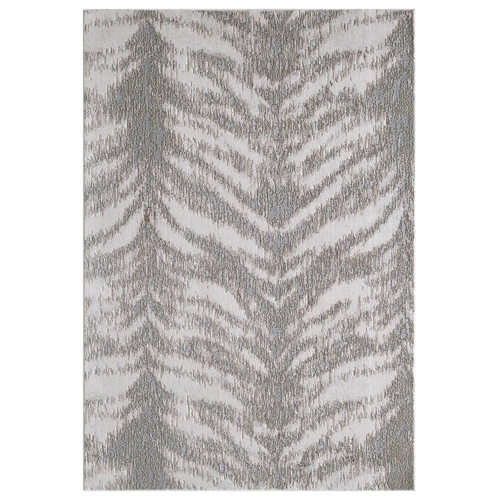 Kas Oriental Rugs Luna Herringbone 9"10" x 13"2" Silver and Gold Area Rug, , large