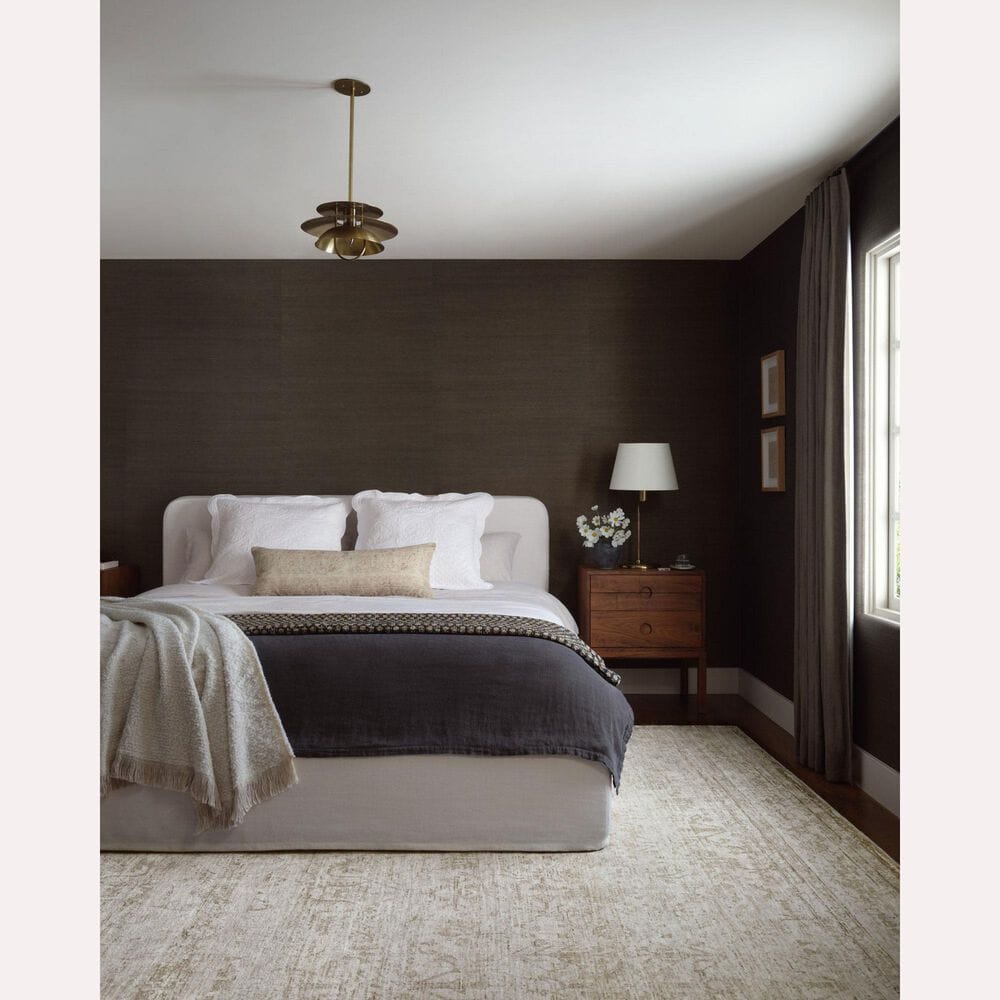 Amber Lewis x Loloi Honora Ivory and Natural 5&#39;3&quot; x 7&#39;9&quot; Area Rug, , large