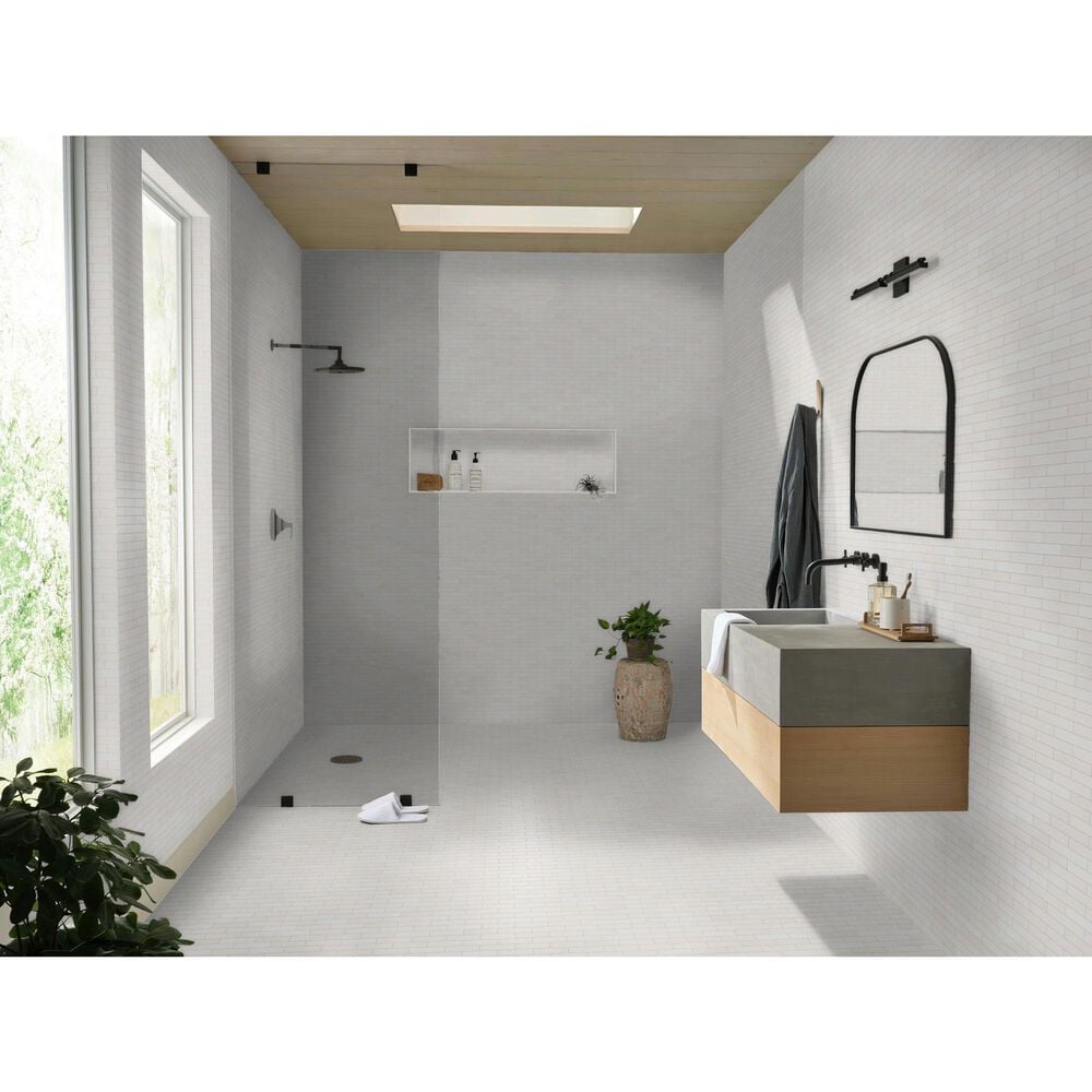 Shaw Eterna Alps Thassos 2" x 4" on 12" x 12.5" Natural Stone Mosaic Sheet, , large