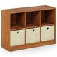 HOMLUX 6-Cube Bookshelf Bookcase with Storage Bins in Light Cherry, , large