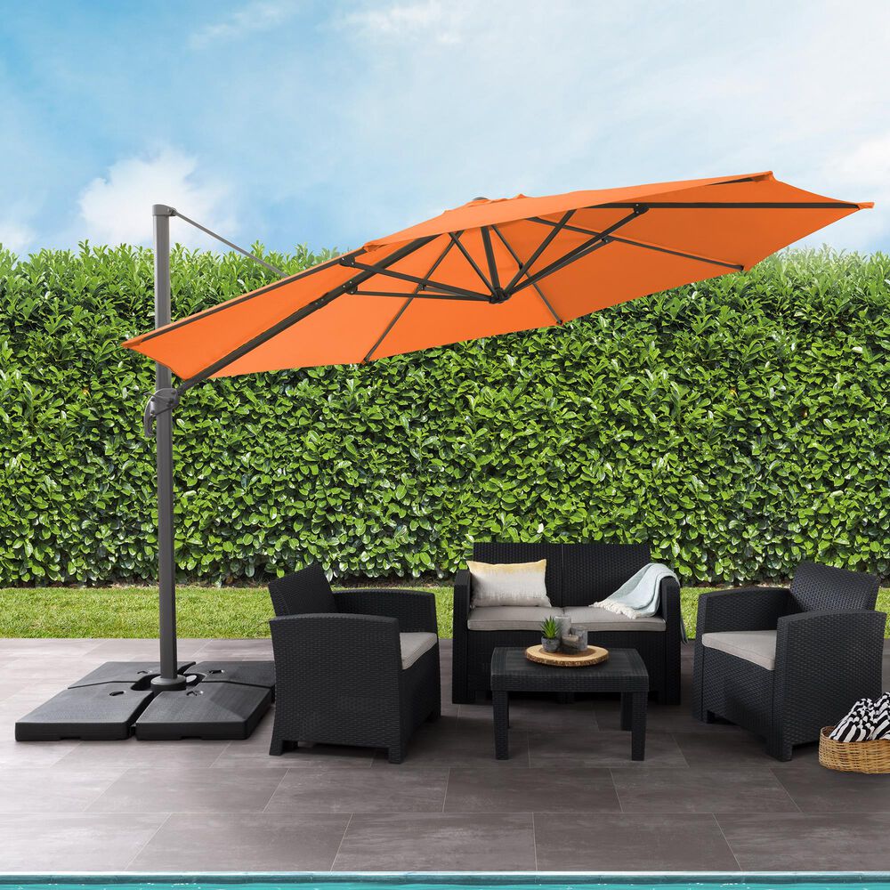 CorLiving 11.5' UV Resistant Deluxe Patio Umbrella in Orange, , large
