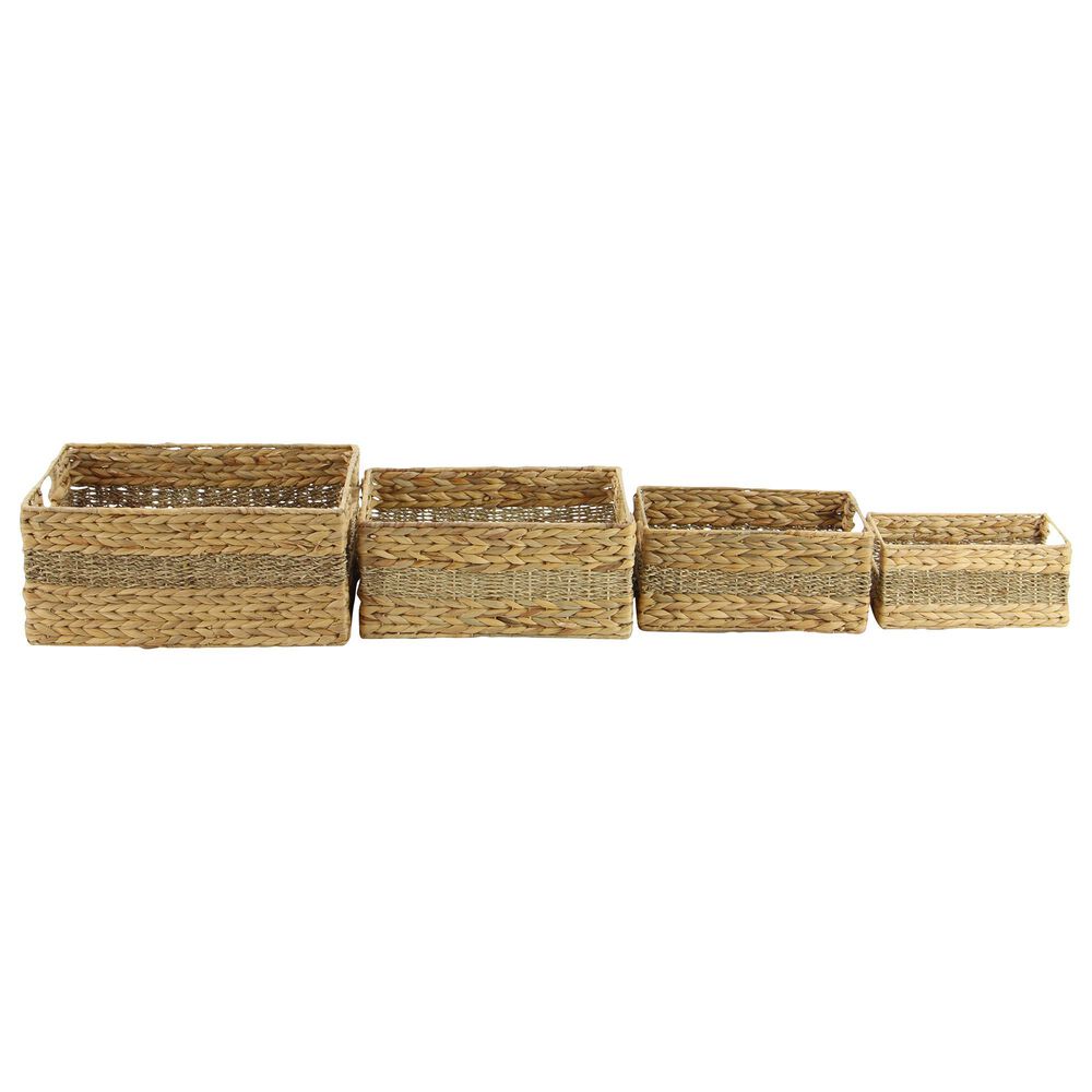Maple and Jade Coastal Storage Basket in Light Brown &#40;Set of 4&#41;, , large