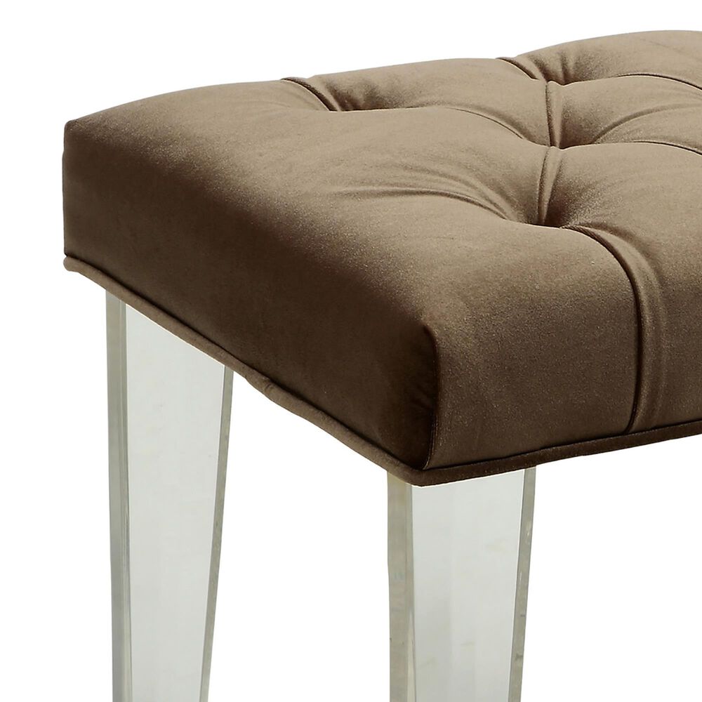 Furniture of America Sasse Button Tufted Upholstered Bench in Brown, , large