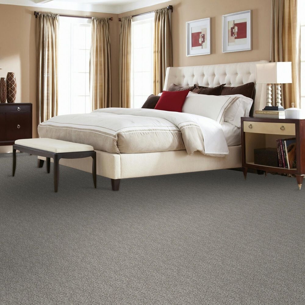 Mohawk SmartStrand Silk Luxuriant Surface Carpet in White Linen, , large