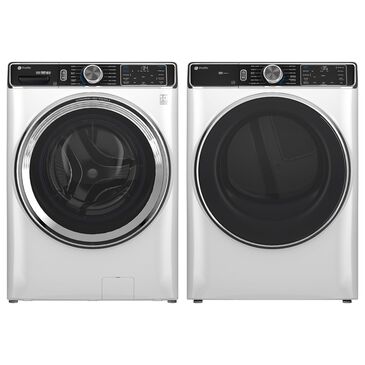 GE Profile 5.3 Cu. Ft. Front Load Washer and 7.8 Cu. Ft. Electric Dryer Laundry Pair in White and Chrome, , large