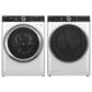 GE Profile 5.3 Cu. Ft. Front Load Washer and 7.8 Cu. Ft. Electric Dryer Laundry Pair in White and Chrome, , large