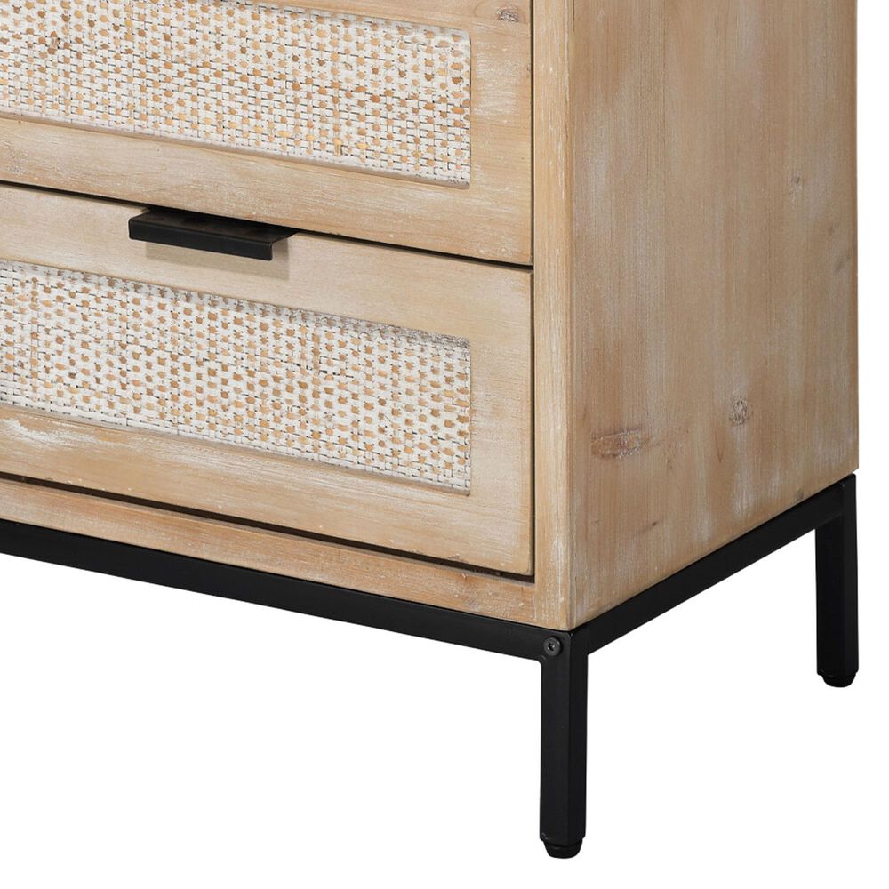 Splendor Living Norwell 2-Drawer Side Table in Natural and Black, , large