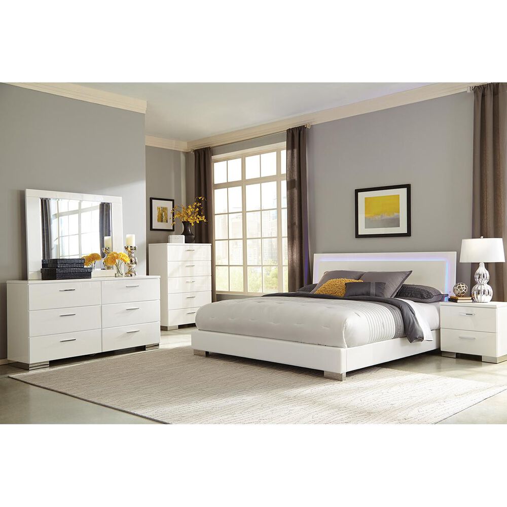 Pacific Landing Felicity Queen Low Profile Bed with LED Backlight, , large