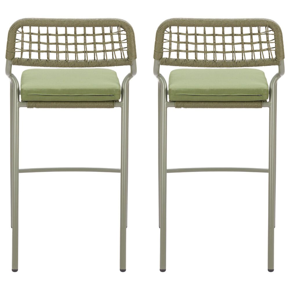 Zuo Modern Rio Patio Barstool in Green (Set of 2), , large