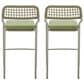 Zuo Modern Rio Patio Barstool in Green (Set of 2), , large