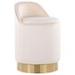Lumisource Marla Vanity Stool with Cream Upholstered in Gold, , large