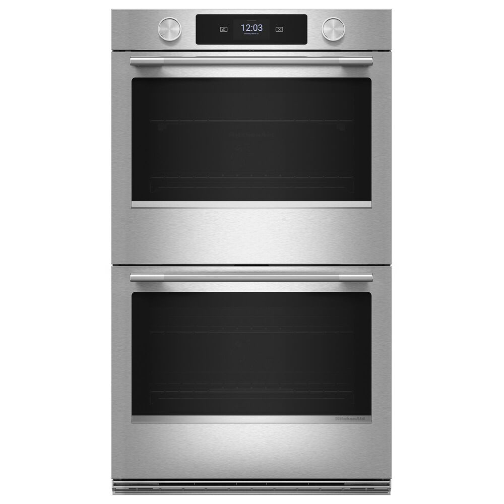 KitchenAid 2-Piece Kitchen Package with PrintShield Stainless Steel 30" Smart Double Wall Oven and Black 36" Induction Cooktop, , large
